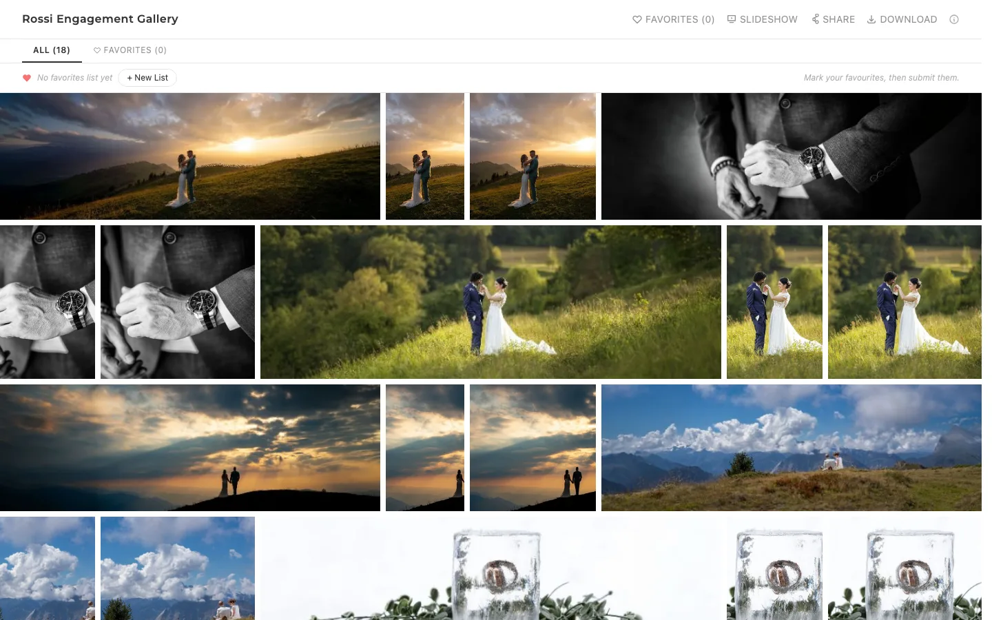 A published gallery as the client sees it.